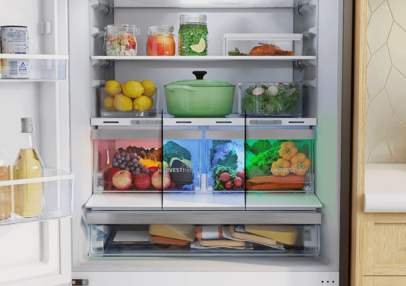 HarvestFresh(TM) - Keep your fruits and vegetables fresh for up to 30 days and preserve their vitamins.