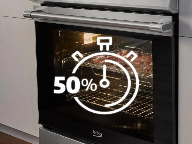 Faster Preheat Time - Up to 50% Faster Preheat Time.