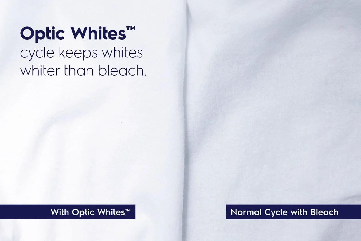 Optic Whites(TM) cycle keeps whites whiter than bleach