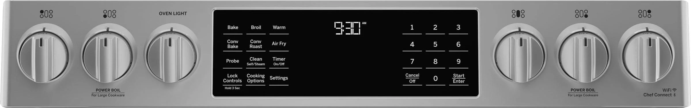 Backlit glass touch controls