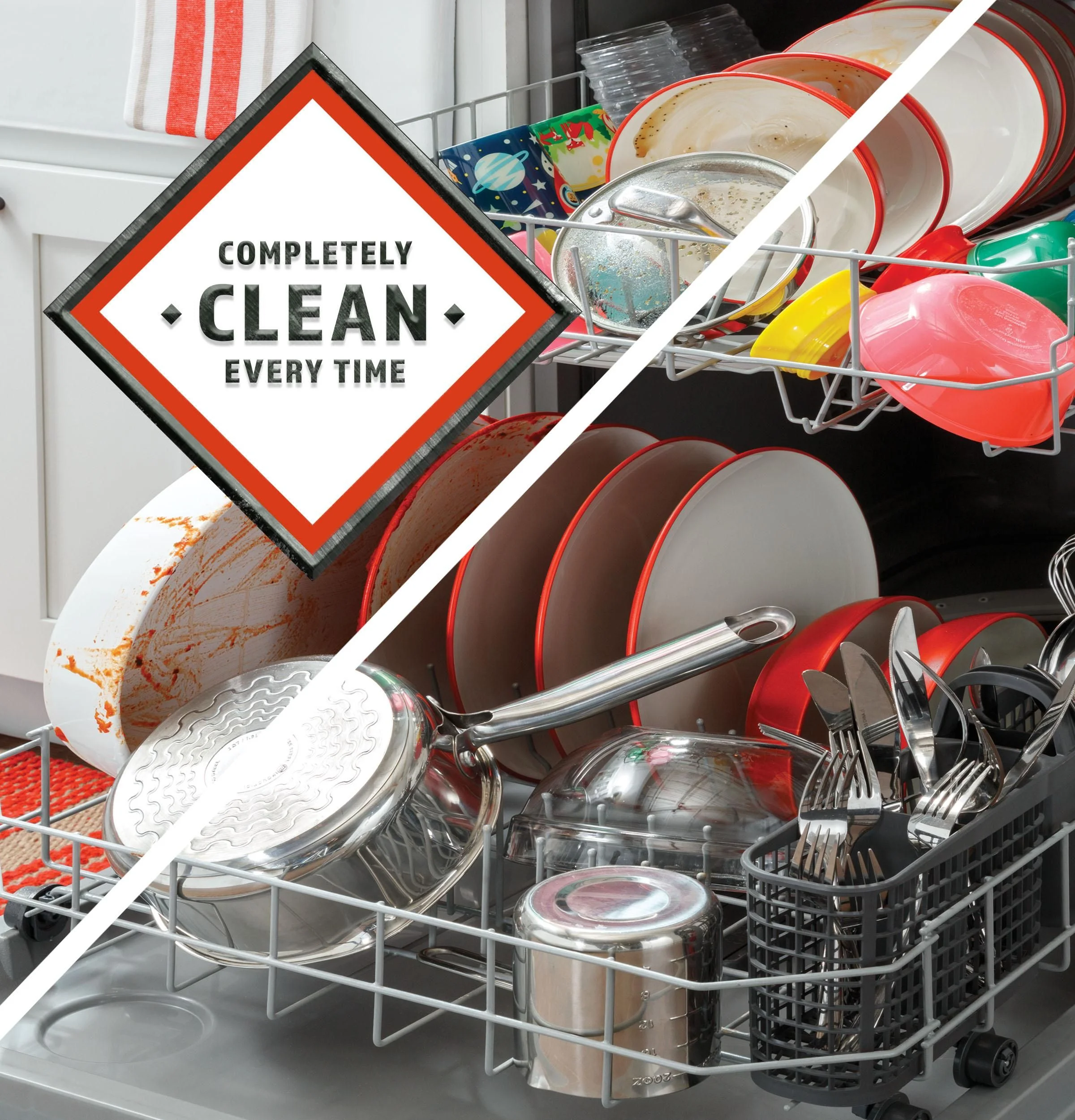 Completely Washed and Dry Dishes