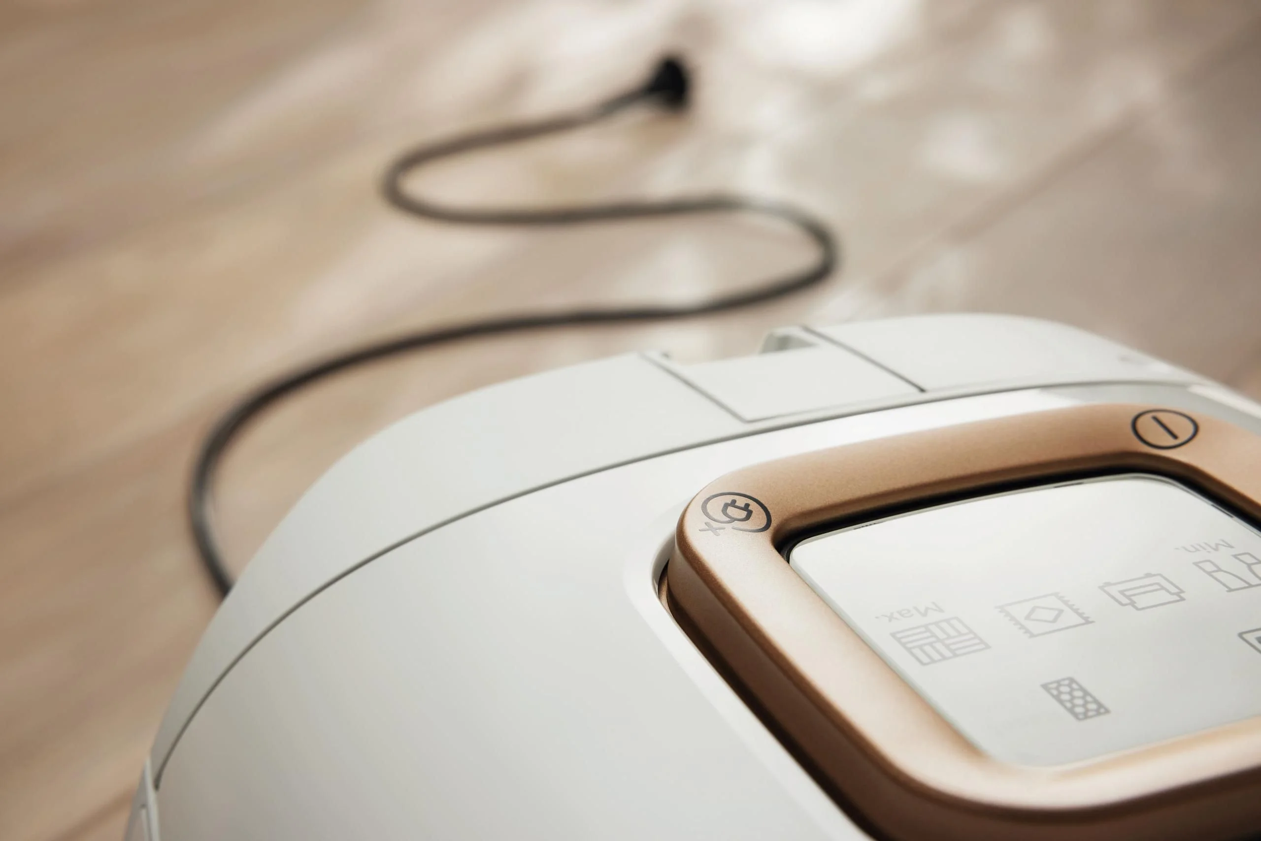 Comfort cable rewind with touch control