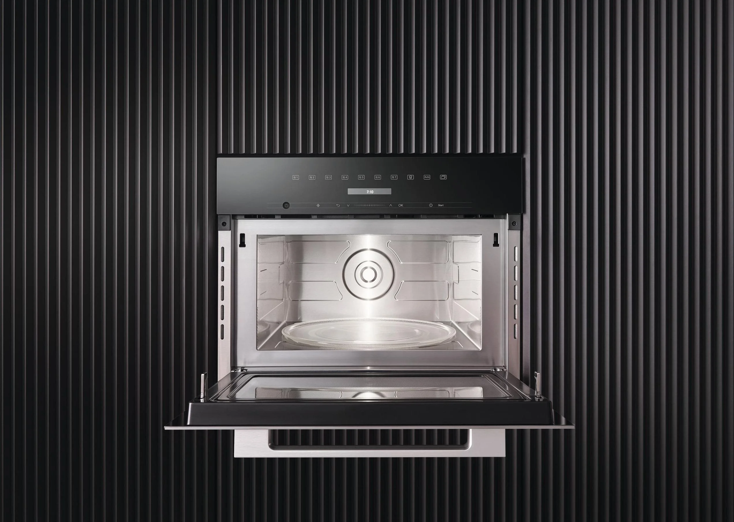 Stainless steel oven compartment