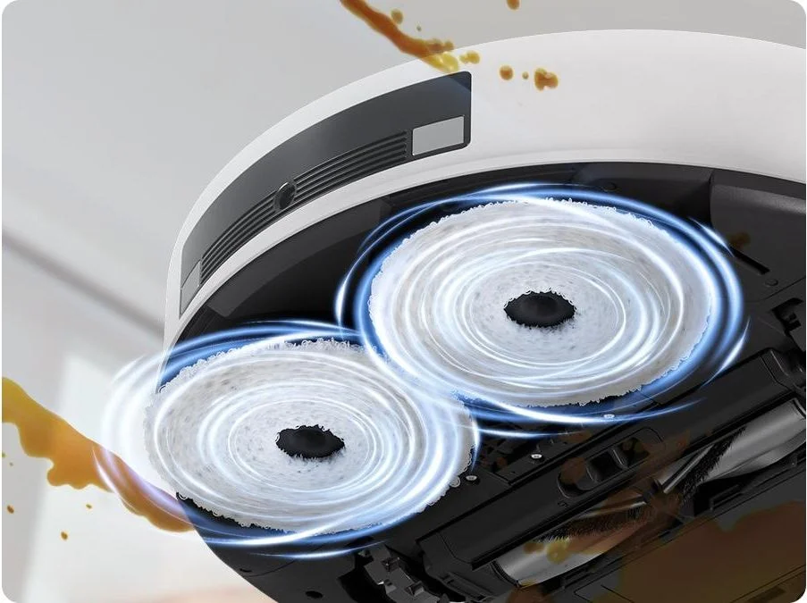 Powerful spinning mop pads