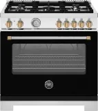 Master Series 36" Nero Matte Black with Gold Accents Dual Fuel Range