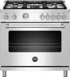 36 inch Dual Fuel Range, 5 Burner, Electric Oven Stainless Steel