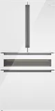 800 Series, French Door Bottom Mount Refrigerator, Glass door, 36'', White, Total No Frost