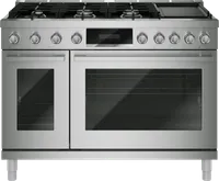 800 Series, Dual fuel freestanding range, 48'', Stainless steel