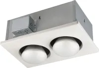 Two-Bulb Heater, (2) 250W BR40 Infrared Bulbs, Type IC, UL Listed for 60(degree)C Wiring (retrofits)