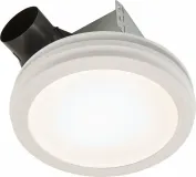 110 CFM Humidity Sensing Decorative Exhaust Fan with Round Flat Panel LED Light in White, ENERGY STAR(R) certified