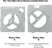 -NuTone(R) Genuine Replacement Motor Kit for 70 CFM Bathroom Fans, Fits Select Models