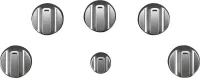 CAF(EBACK)(TM) 5 Electric Cooktop Knobs - Brushed Stainless
