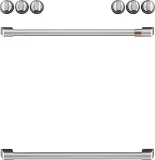 CAF(EBACK)(TM) Front Control Induction Knobs and Handles - Brushed Stainless
