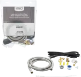 Dishwasher Water Line Kit that Includes a 6' Stainless Steel Braided Water Line, a 3/4" Garden Hose Elbow, Power Cord and Hardware