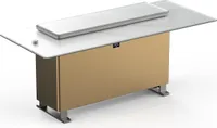 Elevato Smart Bar Table in White, 5.3 cu.ft fridge and freezer with Bluetooth control