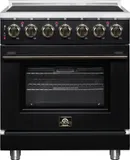 Massimo 30 Inch Freestanding Electric range, 5 radiant burners, 4.32 cf. True Convection oven, Air fryer kit, Black