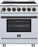 Massimo 30 Inch Freestanding Electric range, 5 radiant burners, 4.32 cf. True Convection oven, Air Fryer Kit, White