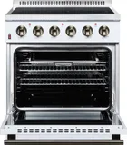 Galiano 30 Inch Freestanding Electric range, 4 radiant burners, 4.32 cf. True Convection oven, Air fryer kit, White