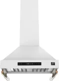 Venezia 30 Inch Wall-Mounted Range Hood in White with Touch Controls and Baffle Filters