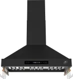 Venezia 36 Inch Wall-Mounted Range Hood in Black with Touch Controls and Baffle Filters