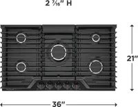 36" Gas Sealed Burner Drop-In Cooktop, 5 Elements