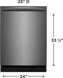 24" Fully Integrated Built-In Dishwasher, 14 Place Setting Capacity