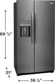 36" Freestanding Side-by-Side Refrigerator, 22.3 cu. ft. Capacity
