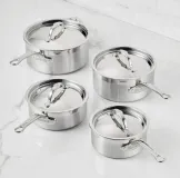 Brushed Clad Stainless Steel Saucepans with Lid Large (3-Quart)