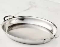 17.5-Inch x 14-Inch Clad Oval Roaster