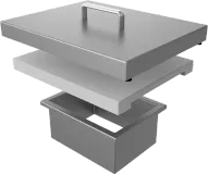 Countertop Trash Chute With Cutting Board, Stainless Cover