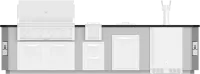 12' Outdoor Living Suites with Side Burner and Beer Dispenser (Custom Countertop) - GE Series