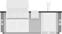 8' Outdoor Living Suite with Side Burner and Beer Dispenser