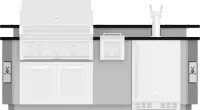 8' Outdoor Living Suite with Side Burner, Bar and Beer Dispenser