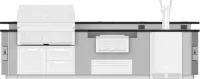 12' Outdoor Living Suite with Power Burner, Bar and Beer Dispenser (Custom Countertop) - GE Series