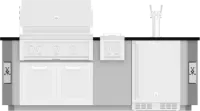 8' Outdoor Living Suite with Side Burner and Beer Dispenser (Custom Countertop)