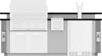 8' Outdoor Living Suite with Side Burner, Bar and Beer Dispenser (Custom Countertop)