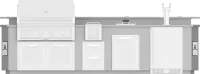 12' Outdoor Living Suite with Side Burner, Beer Dispenser and Bar