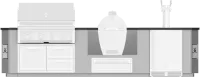 12' Outdoor Living Suite with Egg Shaped Smoker/Grill and Beer Dispenser (Custom Countertop) - GE Series