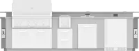 12' Outdoor Living Suites with Side Burner and Bar