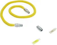 4' Gas Range Connector Kit with two 1/2" & one 3/4" male/female connectors, and sealant
