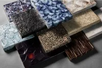 36" Elements Collection Eggshell Crackle Taupe Custom Column Panel