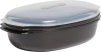 KitchenAid Universal Steaming Container for Standard Size Microwave Ovens - Black (Includes See-through Lid, Steamer Basket, and Bottom Piece)