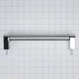 Panel-Ready Compactor Handle Kit - Stainless Steel with Textured Straight Bar and Red Medallion Ends for KitchenAid Model KTTS505EPA (Includes Hardware)