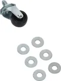 Dryer Caster Wheel Kit That Includes One Black Swivel Caster