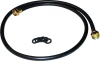 5' Black rubber washer fill hoses with two female connections and 3 washers