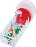 Multi-purpose dishwasher basket - with separate areas for baby bottles and small items.