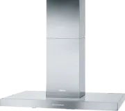 PUR 98 D Stainless steel - Island d(eback)cor hood with energy-efficient LED lighting and backlit controls for easy use.