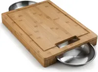 Cutting Board with Stainless Steel Bowls