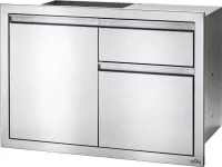 36 x 24 inch Single Door & Standard Drawer and Standard Drawer, Stainless Steel