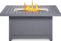 Hamptons Rectangle Patioflame Table Fire Table , Propane, Grey